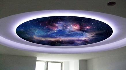 Натяжные потолки Звездное небо: Подвесная панель Звездный диск