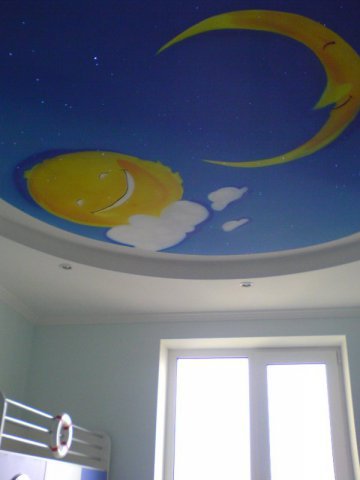 Пример оформления потолка в детской комнате